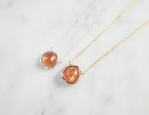 Sunstone Heart Briolette Pendant Necklace