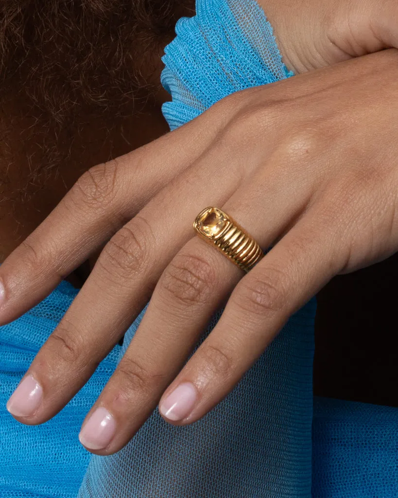The Elizabeth Cushion Ring- Citrine
