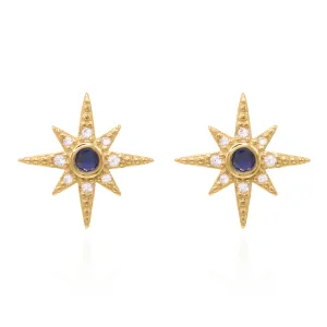 Ursa Birthstone Star Stud Earrings | 18K Gold Plated