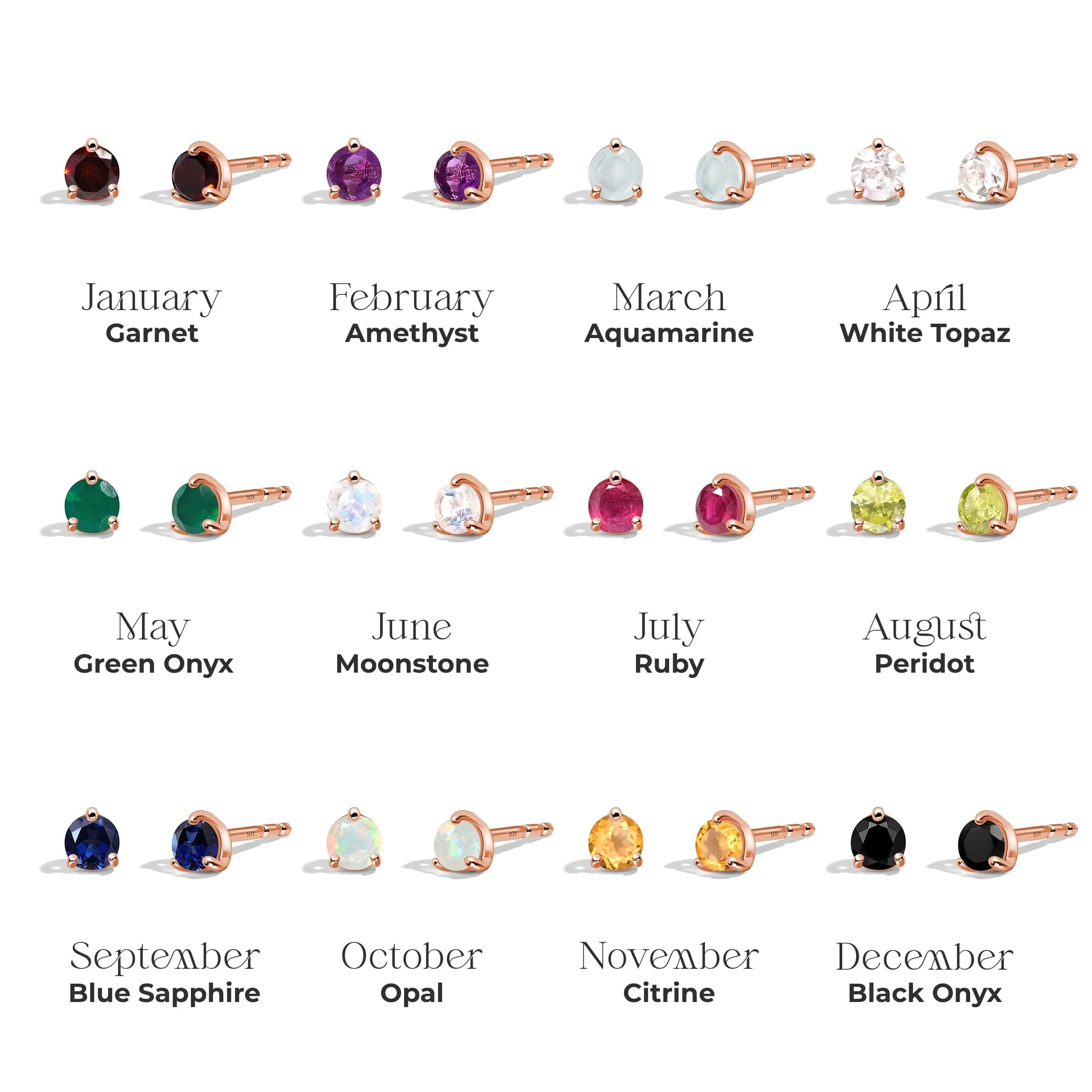 Zodiac Birthstone Lab Diamond Studs - Scorpio Citrine