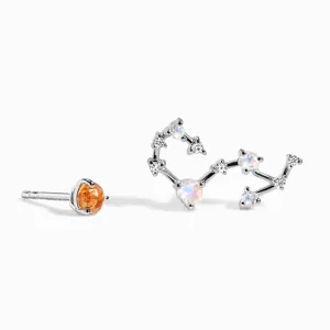 Zodiac Birthstone Lab Diamond Studs - Scorpio Citrine