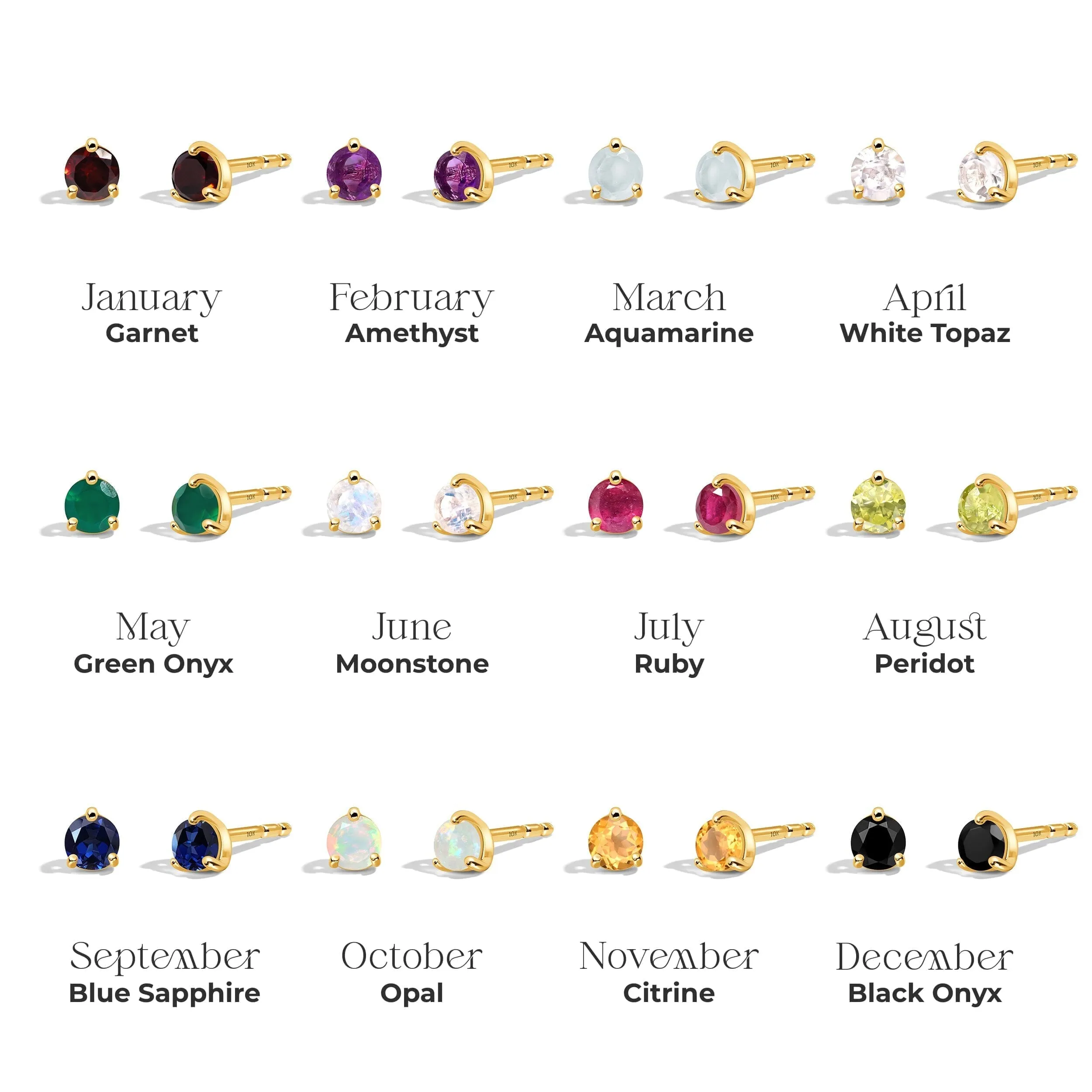 Zodiac Birthstone Studs - Libra Opal