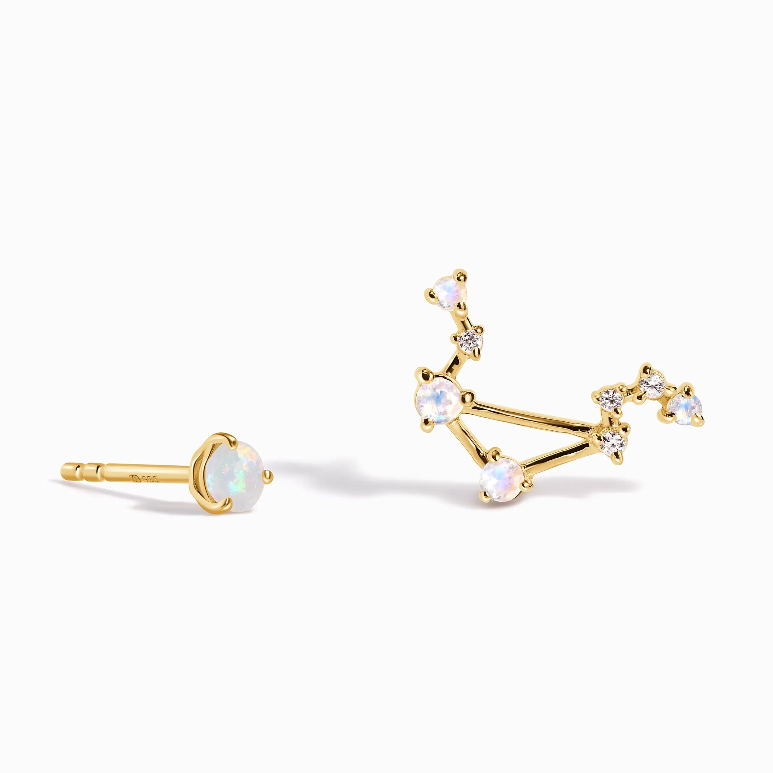 Zodiac Birthstone Studs - Libra Opal